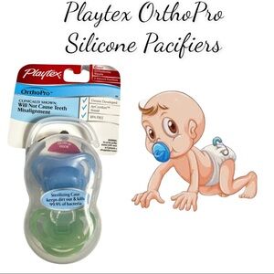 NIP Playtex OrthoPro Silicone Pacifier, 2 Pack